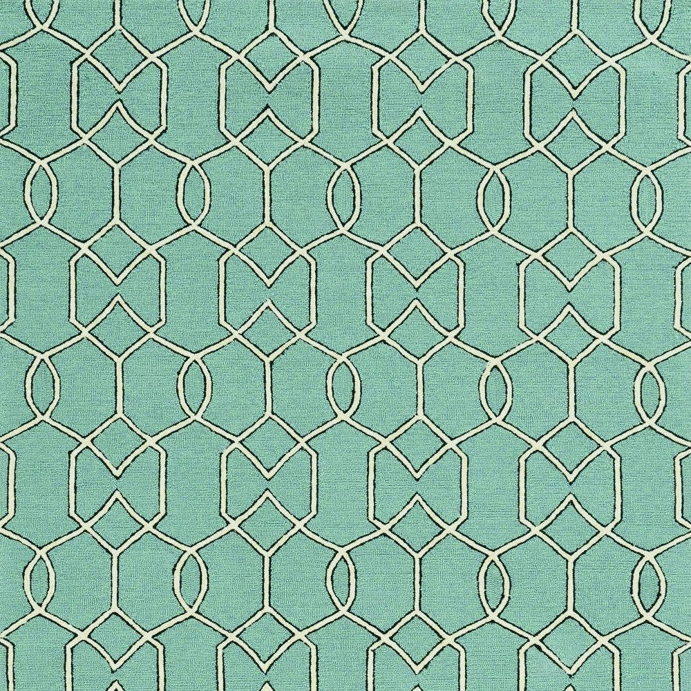 7' X 10' Green Moroccan Indoor Outdoor Area Rug