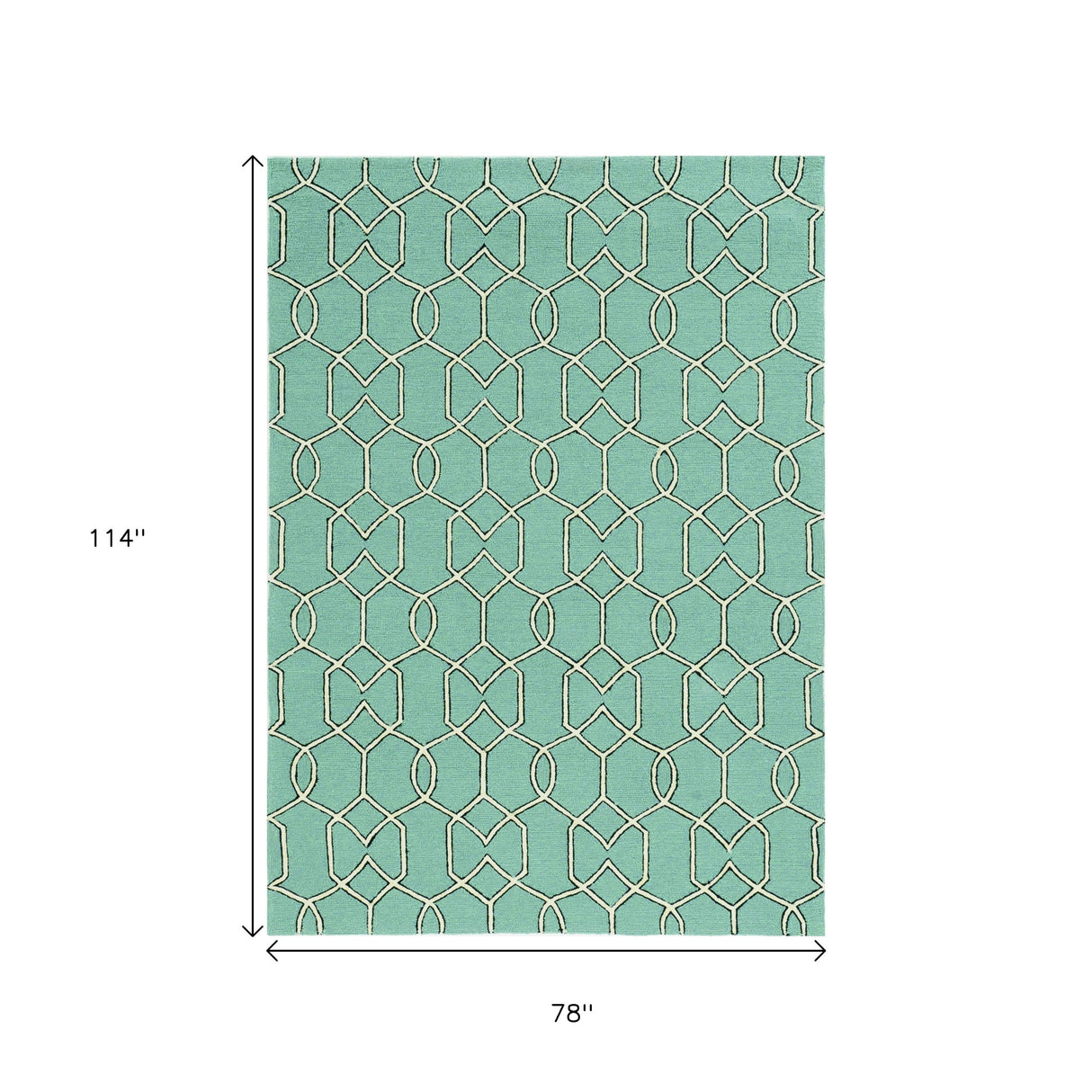 7' X 10' Green Moroccan Indoor Outdoor Area Rug