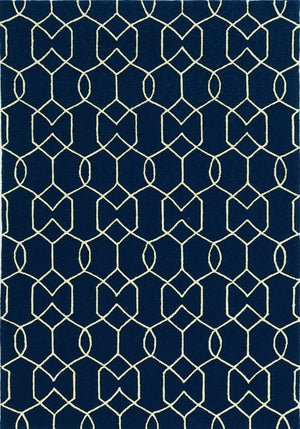 7' X 10' Blue Moroccan Indoor Outdoor Area Rug