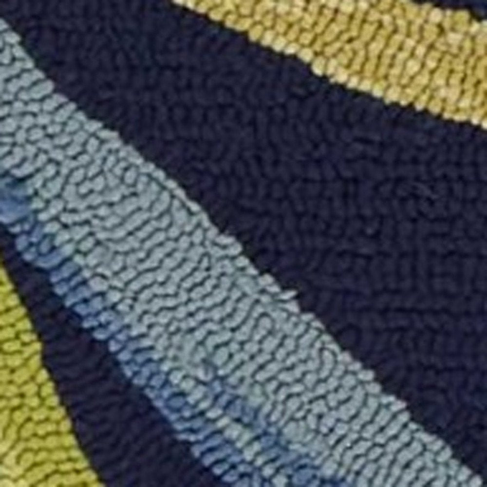 5' X 8' Blue Floral Indoor Outdoor Area Rug