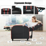 Massage Racing Gaming Single Recliner Chair-Red