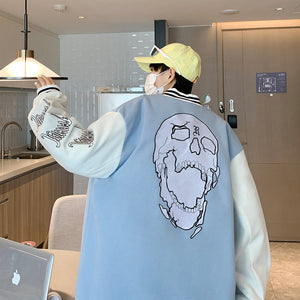 New Elegance Spring Autumn Coat Baseball Bomber Jacket Loose Letter R Men Women Couples Tops Plus Size Jackets Streetwear