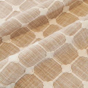 Grid Textured Sofa Cover with Sheer Ruffle Skirt, Pet-Friendly Sofa Throw Slipcover