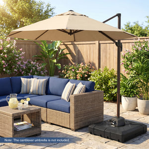 34" x 34" Cantilever Patio Umbrella Base with 4 Wheels