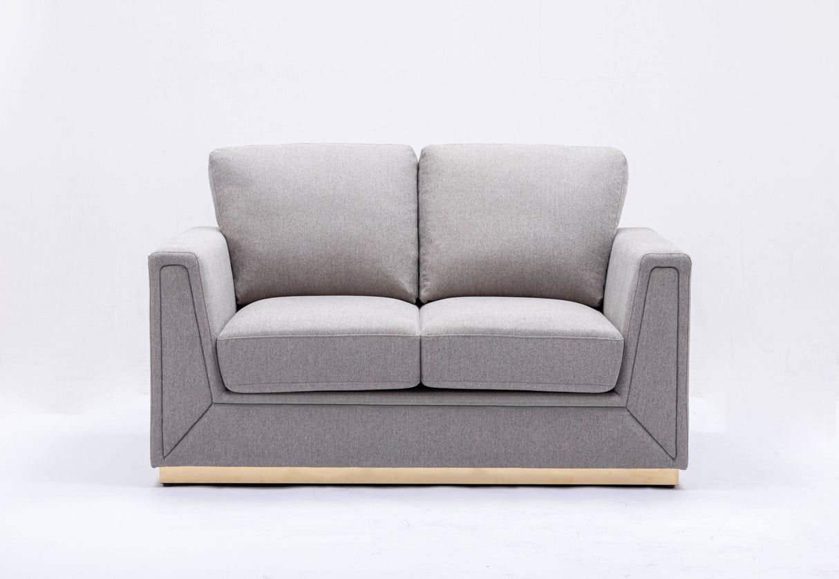 Valin - 3 Piece Living Room Set Meeting Room And Small Apartment Sofa Loveseat Chair - Gray by Couch.com