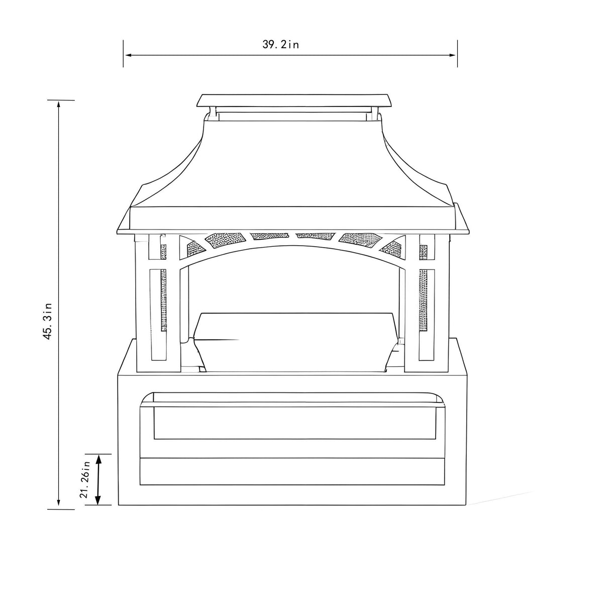 40" Wood Burning Fireplace, 50000 Btu Steel Fire Pit, Wood Burning Chimney For Outside Patio Deck Garden Backyard - Black by Couch.com
