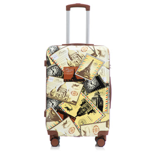 3-Piece PC Spinner Wheel Luggage Set with Printed Pattern