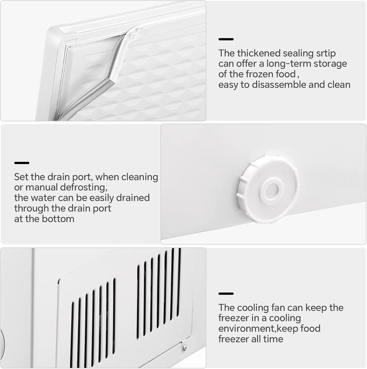 3.5 Cubic Feet Chest Freezer with 2 Removable Baskets D5897H