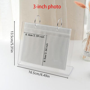 3/5 inch Desktop Photo Album Acrylic Polaroid Instax loose leaf Photo Album Home Decoration Star Postcard Collect Photo Albums Birthday Gift Family Scrapbook Albums Family Anniversary Gift For Couple