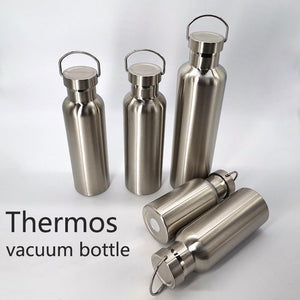 350/500/750/1000ml Double Wall Stainless Steel Water Bottle Thermos Bottle Keep Hot and Cold Insulated Vacuum Flask for Sport Stainless Steel Water Bottle Double Wall Vacuum Insulated Leak Proof Sports Bottle