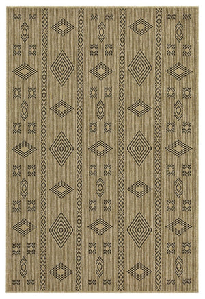 Earth - 2'7" X 7'3" Indoor, Outdoor Area Rug - Jute / Black by Couch.com