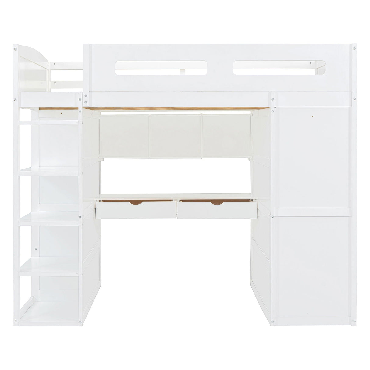 Loft Bed With Desk, Wardrobes, 4 Drawers And 4 Shelves by Couch.com