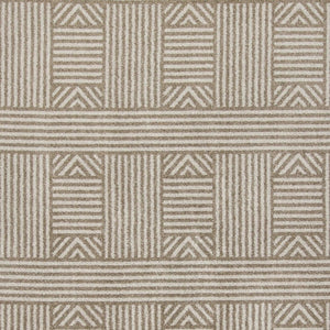 7' X 9' Beige And Ivory Geometric Indoor Outdoor Area Rug