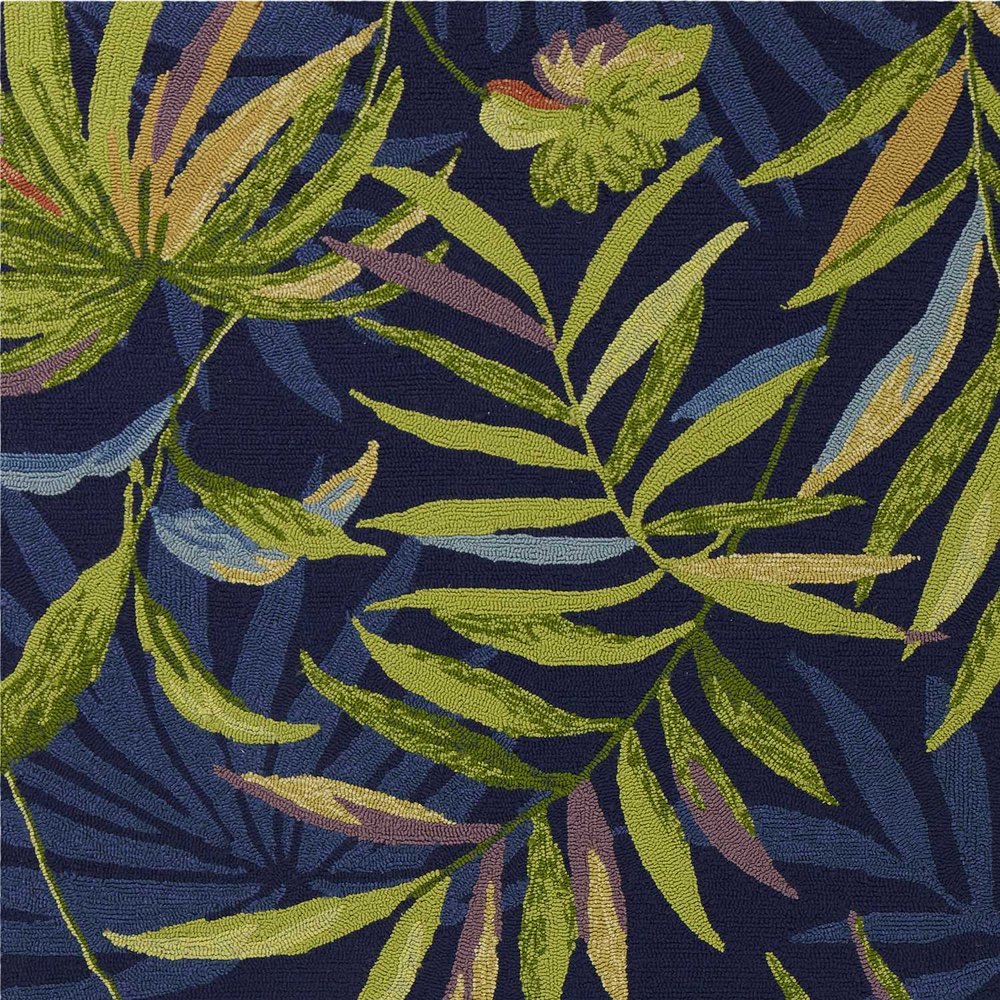 8' X 10' Blue Floral Indoor Outdoor Area Rug