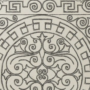 5' X 8' Gray And Ivory Damask Indoor Outdoor Area Rug