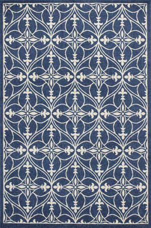 8' X 11' Denim Blue Moroccan Indoor Outdoor Area Rug