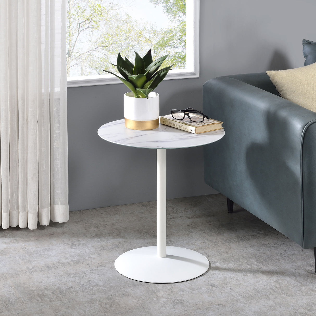 Circa - 17.5" End Table With Marble Textured Top by Couch.com