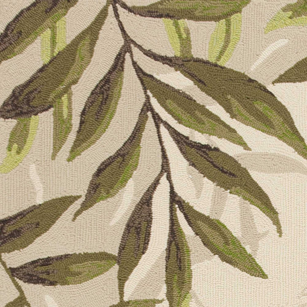 2' X 3' Beige Floral Handmade Indoor Outdoor Area Rug