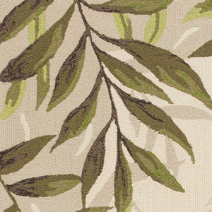 2' X 3' Beige Floral Handmade Indoor Outdoor Area Rug