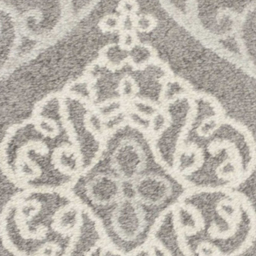 5' X 8' Silver Moroccan Indoor Outdoor Area Rug