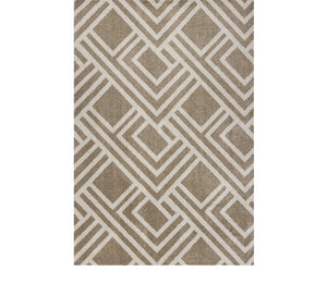 5' X 8' Beige Geometric Indoor Outdoor Area Rug