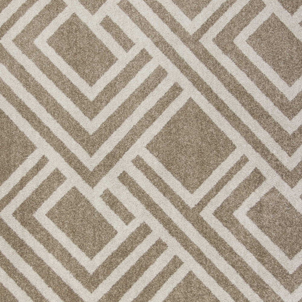 5' X 8' Beige Geometric Indoor Outdoor Area Rug