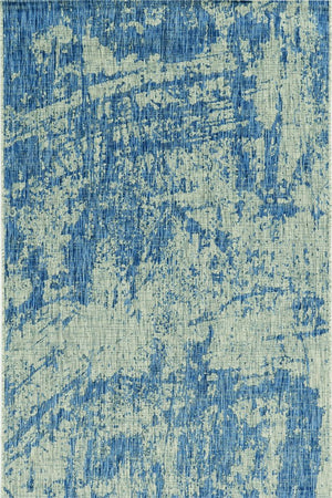 5' X 8' Blue And Green Abstract Indoor Outdoor Area Rug
