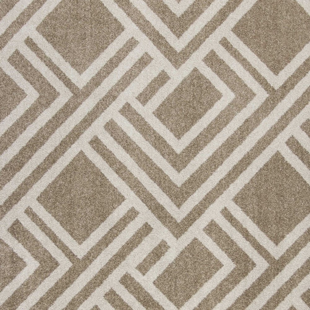 5' X 8' Beige Geometric Indoor Outdoor Area Rug