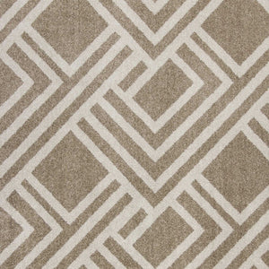 5' X 8' Beige Geometric Indoor Outdoor Area Rug