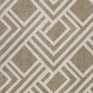 5' X 8' Beige Geometric Indoor Outdoor Area Rug