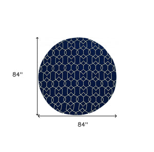 7' X 10' Blue Moroccan Indoor Outdoor Area Rug