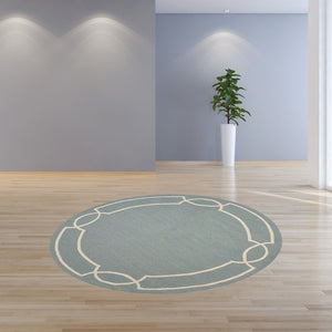 5' X 7' Gray And Ivory Handmade Indoor Outdoor Area Rug
