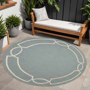 5' X 7' Gray And Ivory Handmade Indoor Outdoor Area Rug