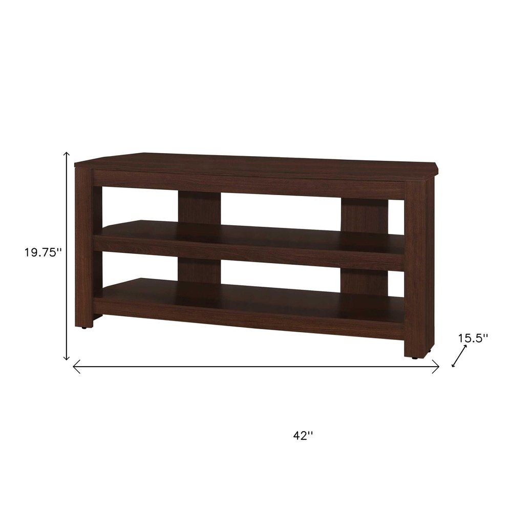 42" Dark Brown Open Shelving TV Stand