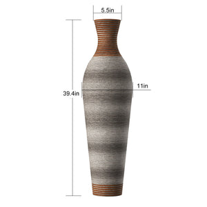 Tall Standing Designer Floor Vases With Elegant 2 Tone Finishes For Decorating by Couch.com