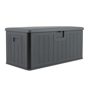 100 Gallon Large Deck Box with Lockable Lid for Patio-Gray