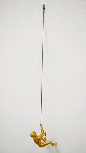 6" X 3" Gold Resin Climbing Man Hanging Dimensional Sculpture