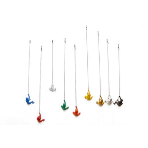Set of Nine Rainbow Resin Climbing Man Hanging Dimensional Sculpture