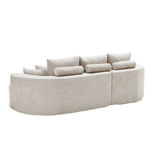 2 Piece Fabric Cloud Curved Sectional Sofa With Chaise For Living Room