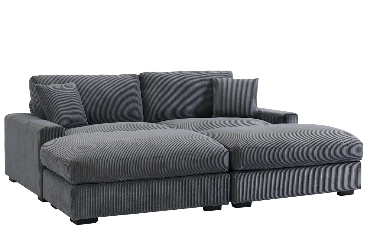 4 Seater Oversized Sectional Sofa With 2 Ottoman And 2 Pillows by Couch.com