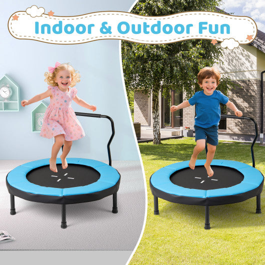40 Inch Trampoline for Kids Indoor Outdoor Fitness Trampoline-Blue