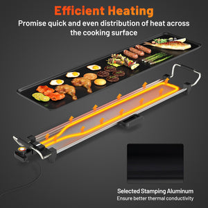 35 Inch Large Electric Griddle Nonstick BBQ Grill with Adjustable Temperature-M by DirectDeals