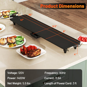 35 Inch Large Electric Griddle Nonstick BBQ Grill with Adjustable Temperature-M by DirectDeals