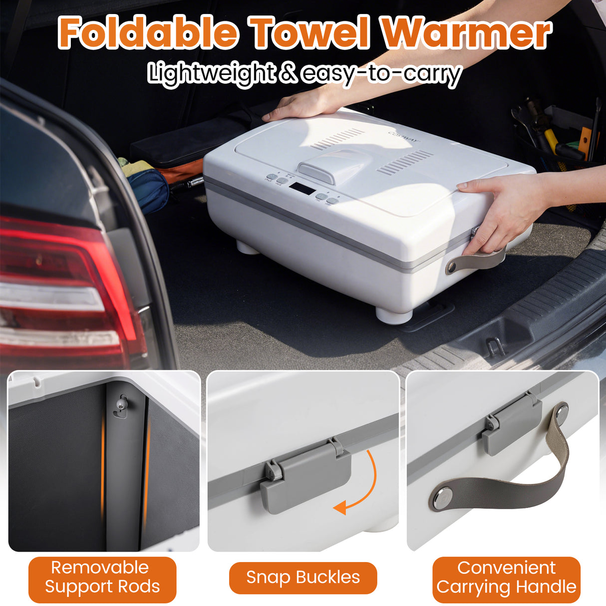 35L Large Towel Warmer with Heating and Drying Modes for Bathroom-Gray