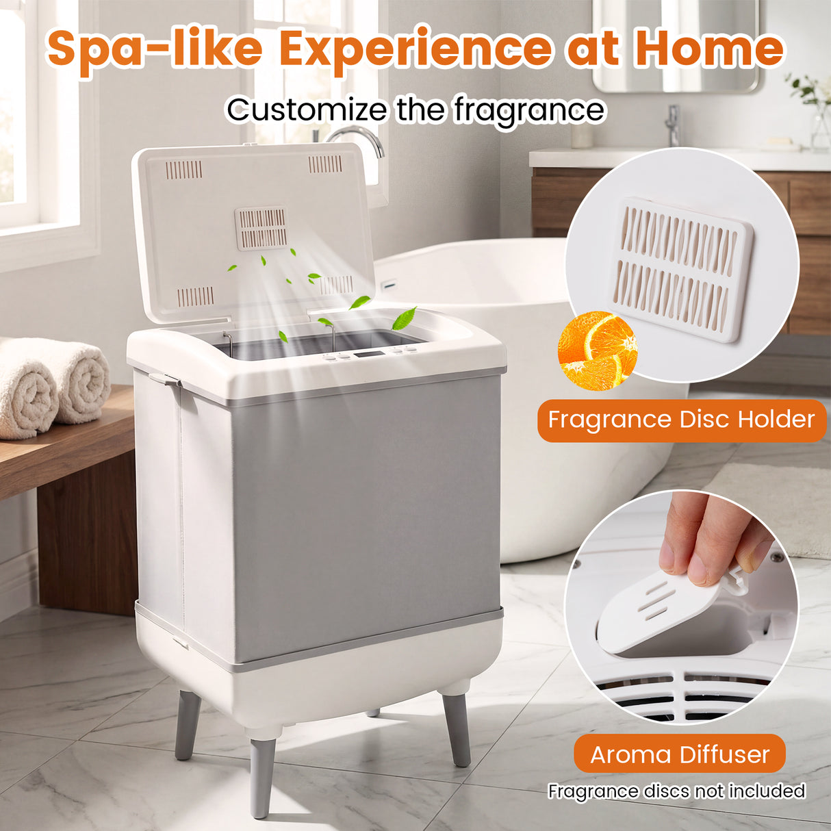 35L Large Towel Warmer with Heating and Drying Modes for Bathroom-Gray