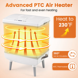 35L Large Towel Warmer with Heating and Drying Modes for Bathroom-Beige
