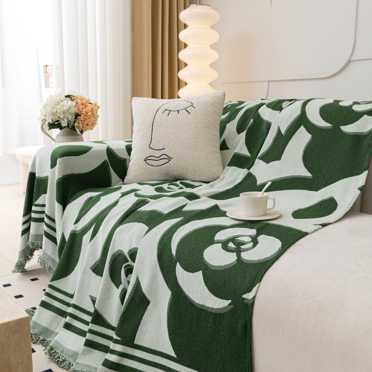 Chenille Sofa Cover Blanket, Couch Cover Blanket Throws for Couches Living Room Furniture Throw Covers