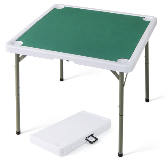 35 Inch 4 Player Game Card Folding Mahjong Table with Cup Holders-Green