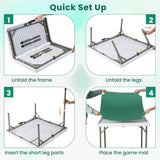 35 Inch 4 Player Game Card Folding Mahjong Table with Cup Holders-Green