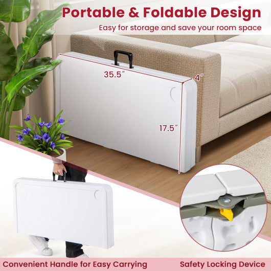 35 Inch 4 Player Game Card Folding Mahjong Table with Cup Holders-Red